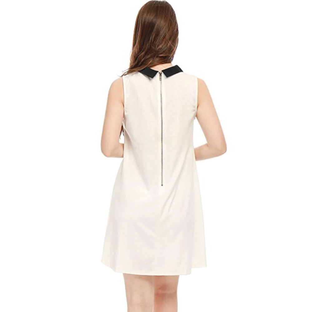 PeterPan Black Collar Sleeveless Jersey Mini Dress - Picture 3 of 5